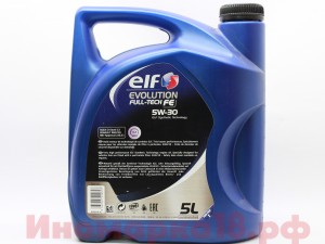 Масло моторное синтетическое ELF Evolution Fulltech FE Diesel 5W30 с сажевым фил 194908 ELF