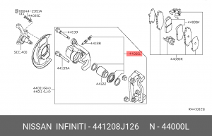 Nissan X-Trail T31 ремкомплект суппорта заднего 44120-8J126 NISSAN INFINITI