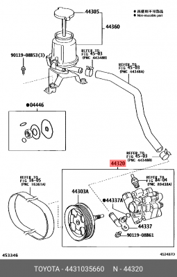 TOYOTA LAND CRUISER PRADO насос ГУР 44310-35660 TOYOTA