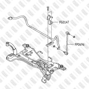 Ford Focus 2, 3/ Volvo S40 Стойка стабилизатора передняя FP0696 FIXAR