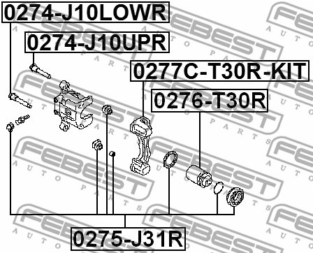 Nissan X-Trail T30 р/к заднего суппорта на 2 стороны 0275-J31R FEBEST