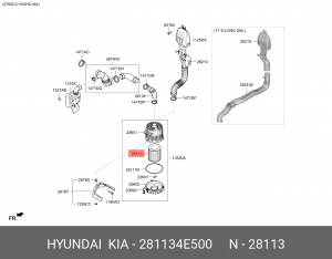 Kia Bongo/Pregio 06- 2.9TD фильтр воздушный 28113-4E500 HYUNDAI KIA