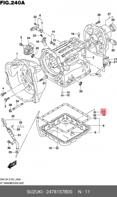 Suzuki Grand Vitara кольцо сливной пробки АкПП 24781-57B00 SUZUKI