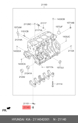 D4BF клапан масляной форсунки 2114042001 HYUNDAI KIA