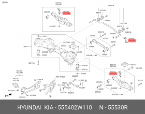 Hyundai SantaFe 13-/Sorento XM 12- Стойка стабилизатора зад прав 55540-2W110 HYUNDAI KIA