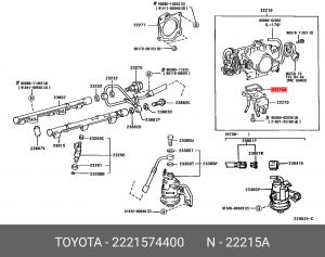 TOYOTA 3-5SFE, 4EFE прокладка клапана х/х 22215-74400 TOYOTA