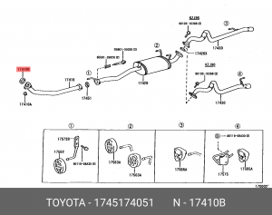 Toyota Кольцо уплотнительное, приемной трубы глушителя 17451-74051 TOYOTA
