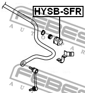 Hyundai Santa FE 00-05 Втулка стабилизатора заднего D14 55577-26600 HYSB-SFR FEBEST