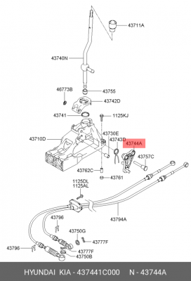 НАПРАВЛЯЮЩАЯ ПЛАСТИНА РЫЧАГА КПП 437441C000 HYUNDAI KIA