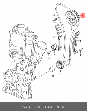 VAG Octavia цепь ГРМ 03C 109 158 A VAG