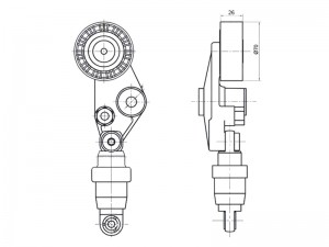 SS Kyron/Actyon 04-09/Rexton 2.0-2.7TD Натяжной ролик ремня агрегатов в сборе (а ST6652000070 SAT