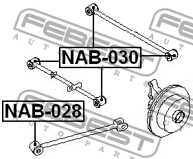 Nissan X-Trail T30  Sunny N14, Bluebird сайлентблок задней продольной тяги NAB-028 FEBEST