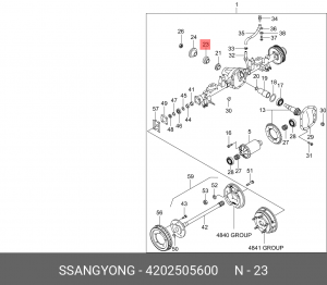 SS Сальник редуктора заднего моста 2wd Tongil, перед. 2.7D Tongil 4202505600 SSANG YONG