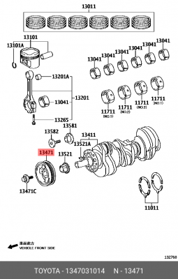 Toyota LC Prado шкив к/в 13470-31014 TOYOTA