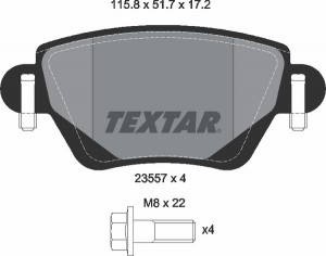 Ford Mondeo 3 колодки задние 2355701 TEXTAR