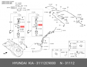 Hyundai Tucson 16 2.0б/ Sportage 16/ Sorento фильтр топливный в баке 31112C9000 HYUNDAI KIA