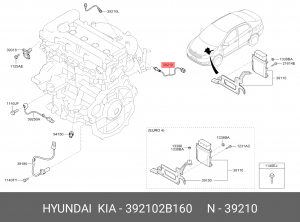Hyundai Solaris/Rio Датчик кислрода второй 392102B160 HYUNDAI KIA