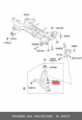 Hyundai Accent Кольцо стопорное 5451831600 HYUNDAI KIA