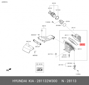 Hyundai Santa Fe 13- 2.2D/Kia Sorento 12- 2,0-2.2D Фильтр воздушный 28113-2W300 HYUNDAI KIA