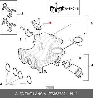 Fiat Albea, GP датчик абсолютного давления на впуске 77363792 FIAT