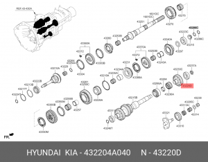 Hyundai Porter Подшипник КПП (4) 25*62*17 432204A040 HYUNDAI KIA