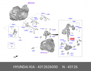Kia Cerato IV сальник штока выбора передач 4312626000 HYUNDAI KIA