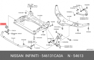 INFINITI EX35/37/FX35/FX3 7/FX50 08- втулка переднего стабилизатора 54613-1CA0A NISSAN INFINITI