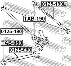 TOYOTA CARINA E AT19#/ST191/CT190 1992-1997 сайлентблок задних поперечных рычаго TAB-190 FEBEST