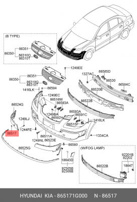 Kia Rio JB 05-11 заглушка буксировочного крюка 865171G000 HYUNDAI KIA