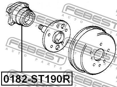 Toyota Carina E, Corolla _E100 92-97 ступица задняя 0182-ST190R FEBEST