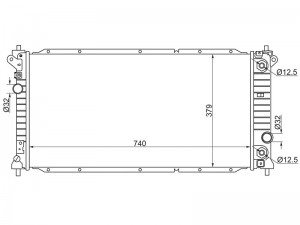 SS Actyon 11 МТ 2.0б/2.0D радиатор охлаждения ДВС SY0005 SAT