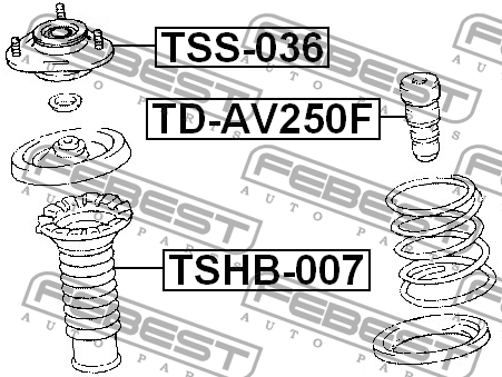 Toyota Avensis 250 опора амортизатора правая TSS-036 FEBEST