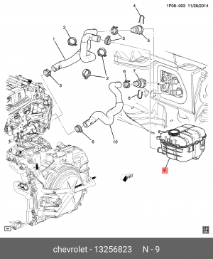 Opel Astra J бачок расширительный 13256823 GENERAL MOTORS