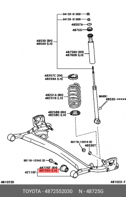 Toyota Funcargo С\Б задней балки правый 48725-52030 TOYOTA