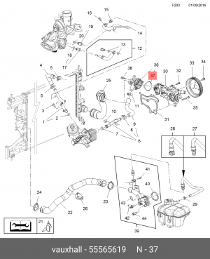 Opel Astra J/Corsa/Insignia/Meriva/Mokka/Zafira 1.4 NEL/NET прокладка термостата 55565619 GENERAL MOTORS