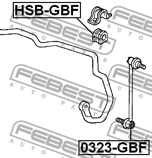HONDA MOBILIO GB1/GB2 2001-2008 втулка переднего стабилизатора HSB-GBF FEBEST