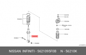 Nissan Almera Classic 06- амортизатор задний 56210-95F0B NISSAN INFINITI