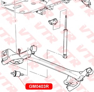 Chevrolet Aveo T300/ Cobalt Сайлентблок задней балки GM0403R VTR