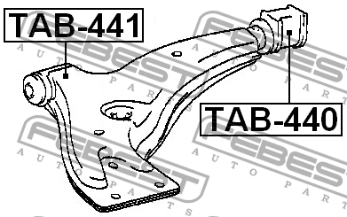 Toyota Corsa/Tercel/Sol una 00> сайлентбл.перед. нижн.рычага  задний TAB-440 FEBEST