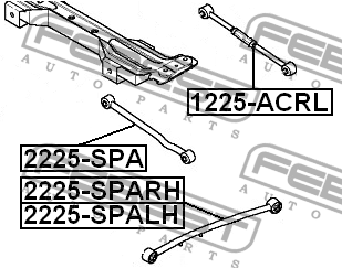Kia Spectra рычаг задний продольный правый 2225-SPARH FEBEST
