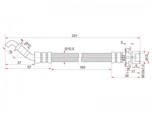 Toyota Corolla E12_ 1.4-2.0 02- шланг тормозной задний L=240mm ST9094702E88 SAT