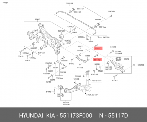 Hyundai / Kia - болт заднего рычага 551173F000 HYUNDAI KIA
