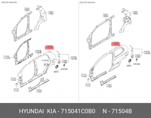 Hyundai Getz Крыло заднее правое 715041C0B0 HYUNDAI KIA
