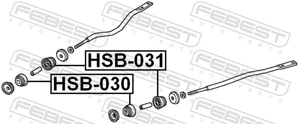 Honda Odissey втулка на передний торсион передняя HSB-030 FEBEST
