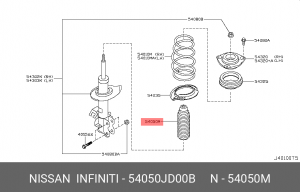Nissan Qashqai, X-Trail T31 пыльник + отбойник переднего аммортизатора 54050-JD00B NISSAN INFINITI