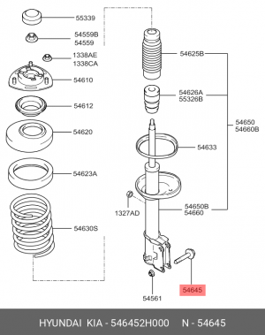 Болт амортизатора Hyundai-Kia (546452H000) 546452H000 HYUNDAI KIA