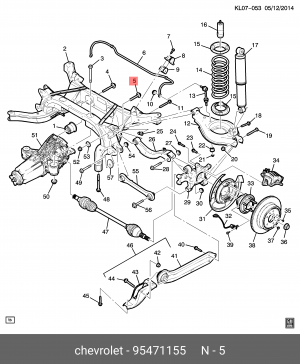 Chevrolet Captiva C100/Antara06-11 болт задн развальный верхний 95471155 GENERAL MOTORS