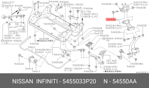 Nissa Primera P11  болт рычаг перед. нижний 5455033P20 NISSAN INFINITI