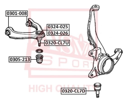 Honda Accord 02-08 сайлентблок переднего рычага верхнего 0301-008 ASVA
