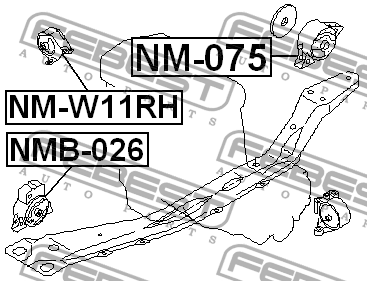 Nissan Almera сайлентблок передней опоры NMB-026 FEBEST